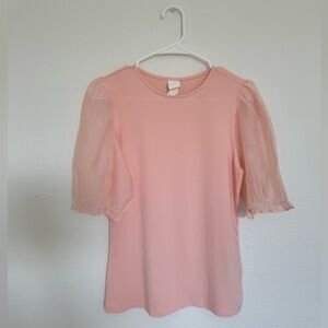 H&M Pink puff sleeved top